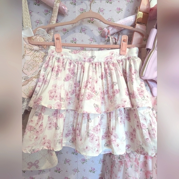 LoveshackFancy Style Floral Skirt - Picture 4 of 6